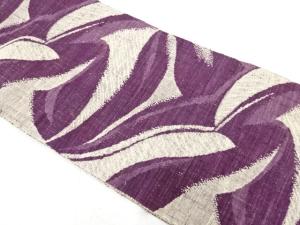 アンティーク　手織り真綿紬　抽象模様織り出し名古屋帯